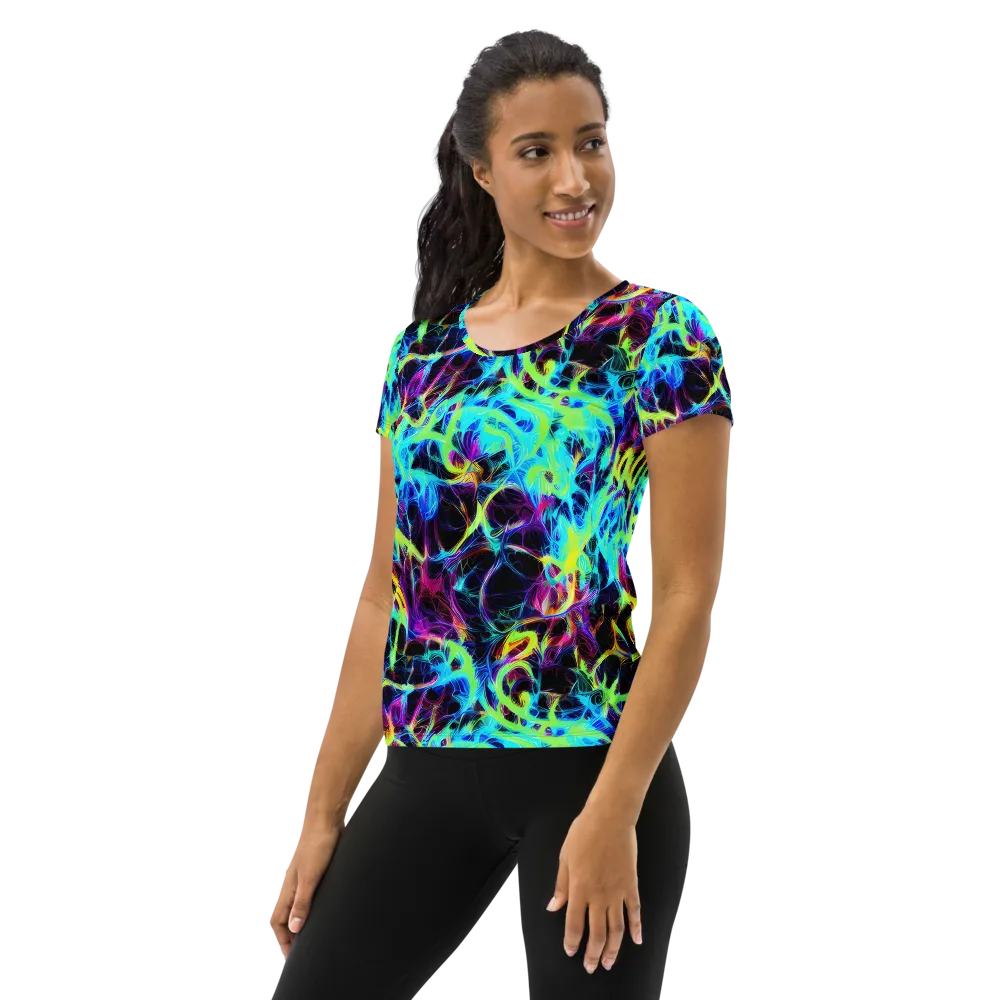Celestial Tangledown on Women's Athletic T-Shirt — Left