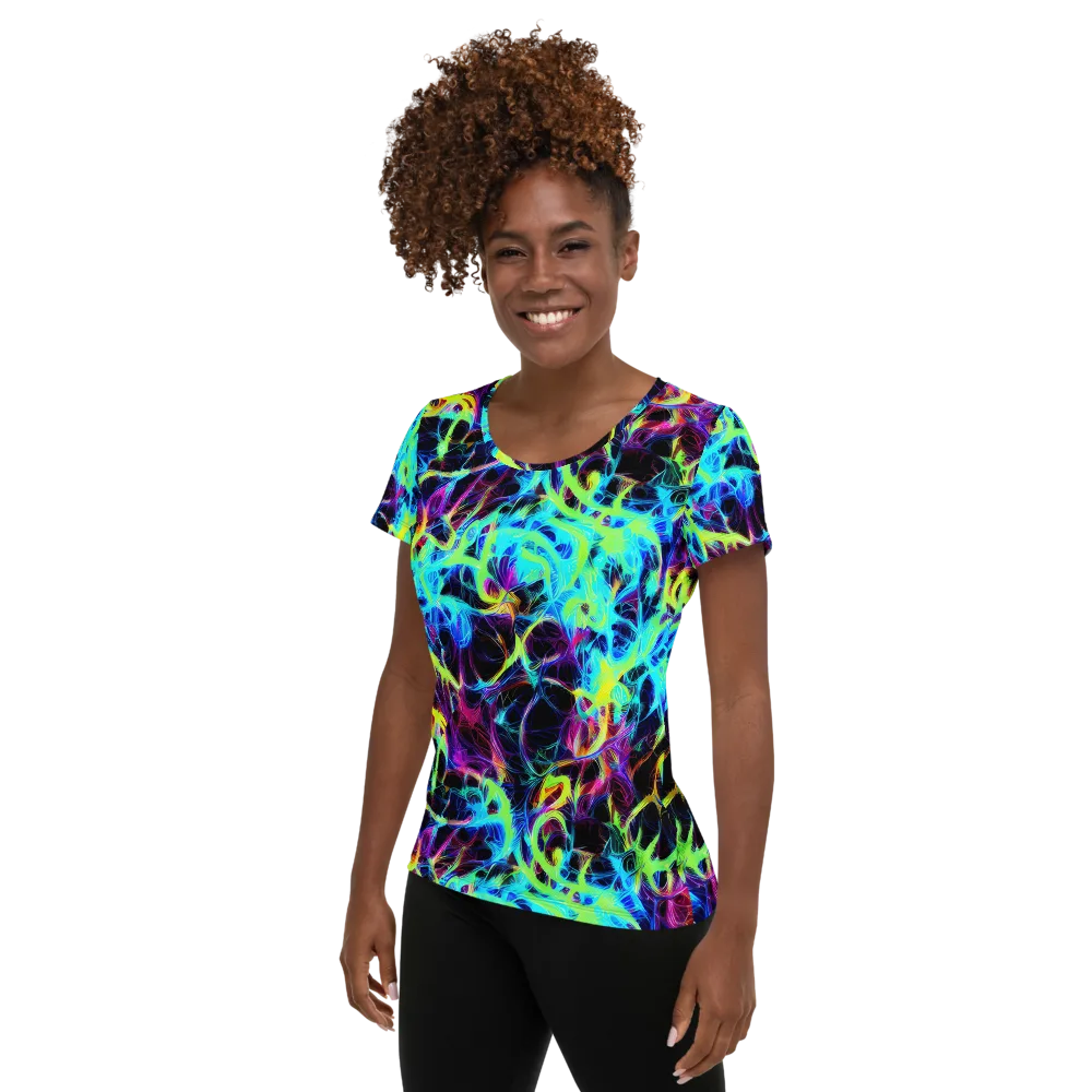 Celestial Tangledown on Women's Athletic T-Shirt — Left