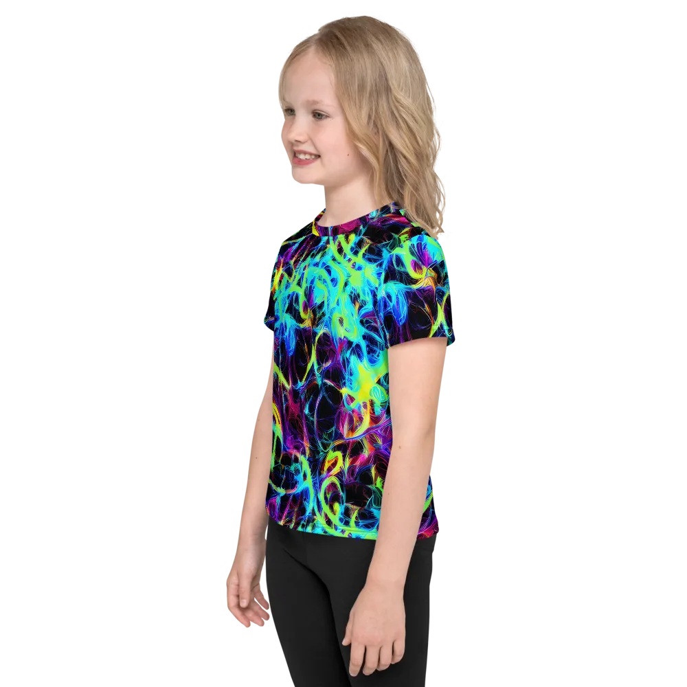 Celestial Tangledown on Kids Crew Neck T-Shirt — Left