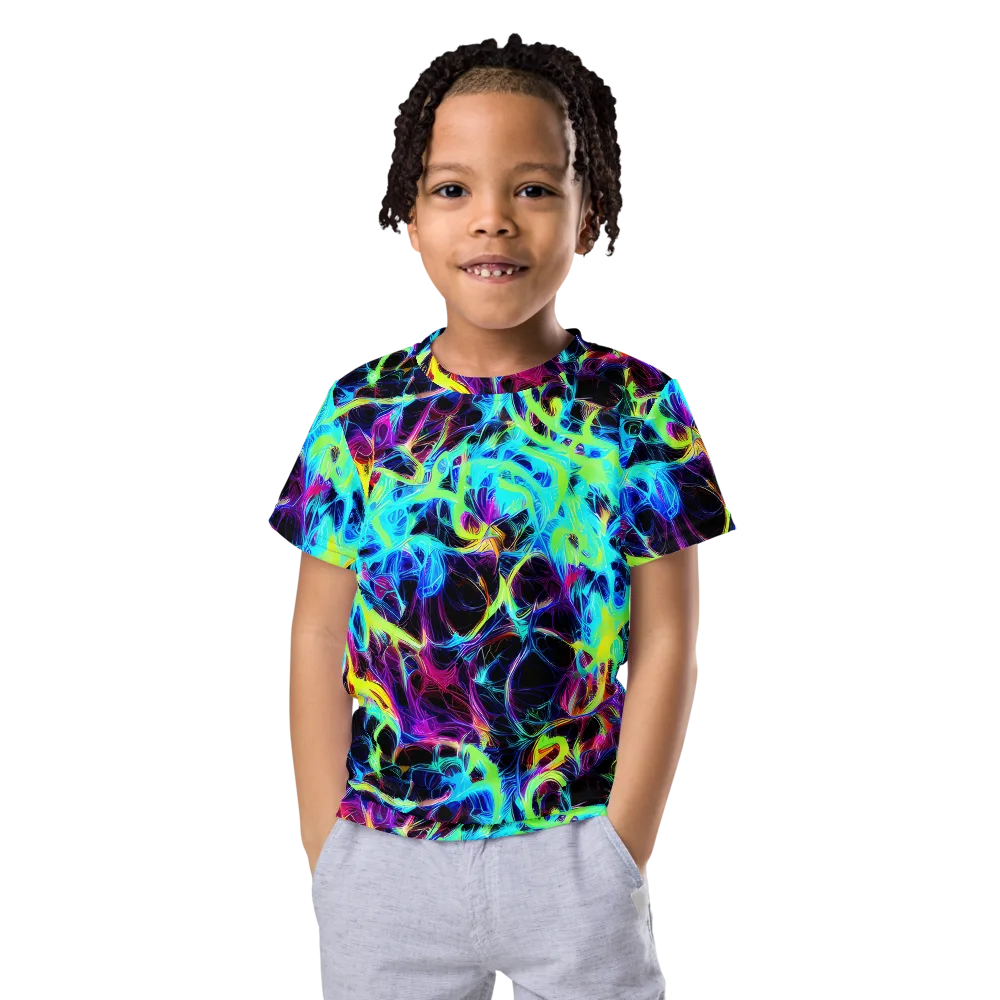 Celestial Tangledown on Kids Crew Neck T-Shirt — Front
