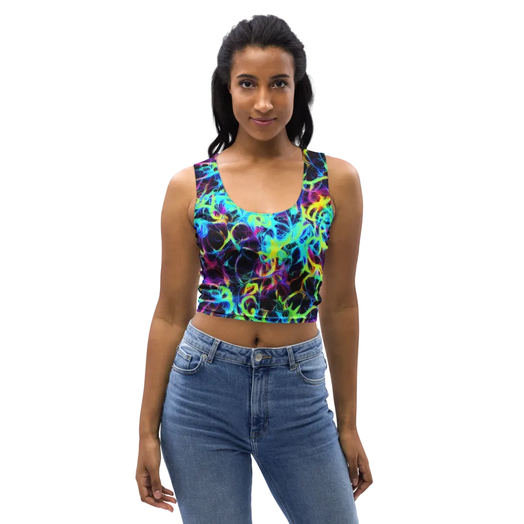 Celestial Tangledown on Crop Top — Front