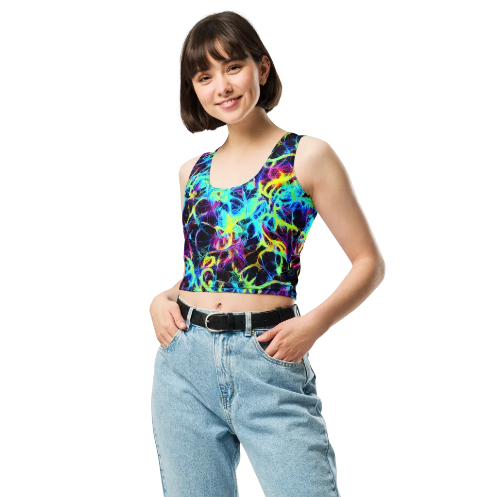 Celestial Tangledown on Crop Top — Front