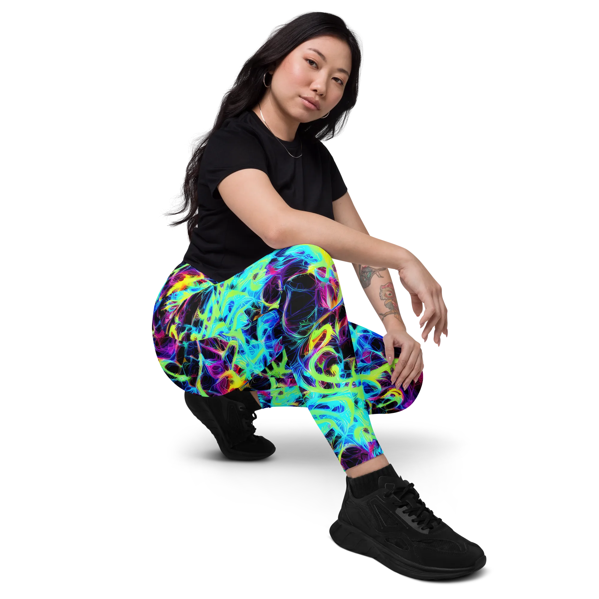 Celestial Tangledown on Leggings with Pockets — Right Front