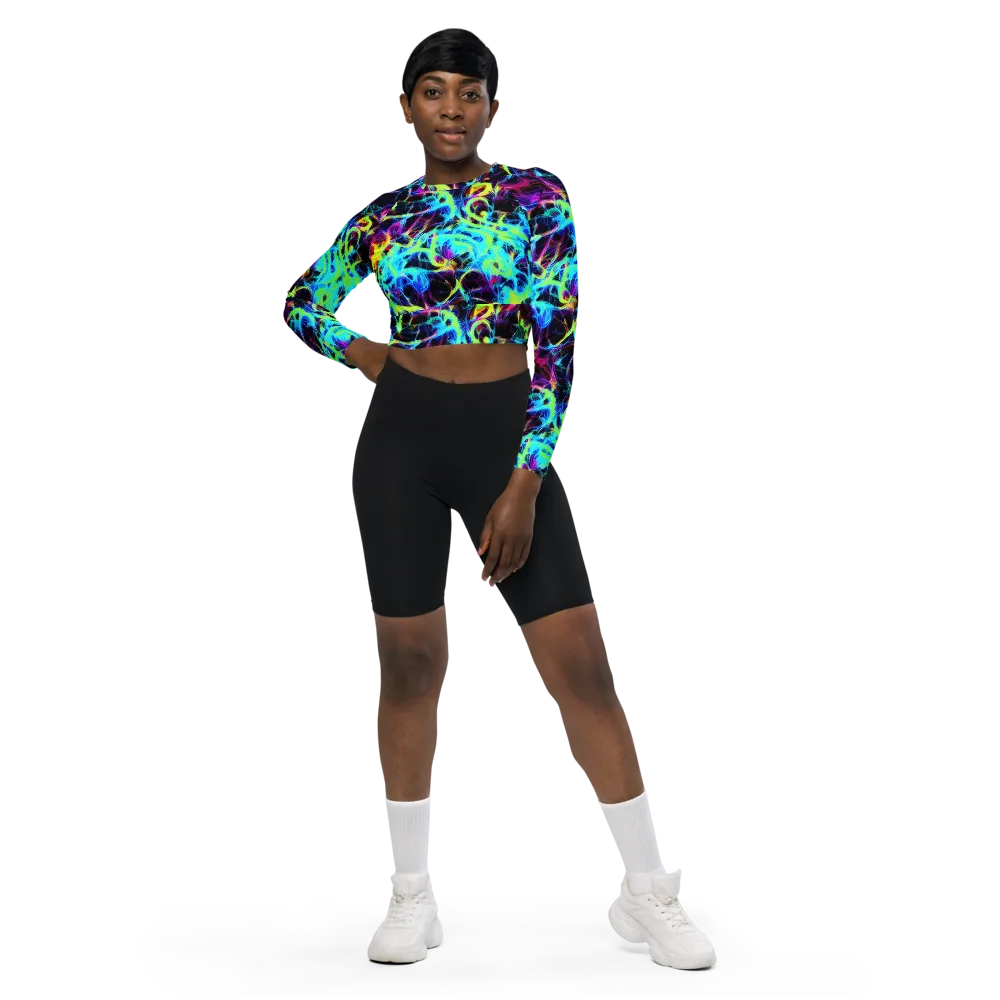 Celestial Tangledown on Long Sleeve Crop Top — Front