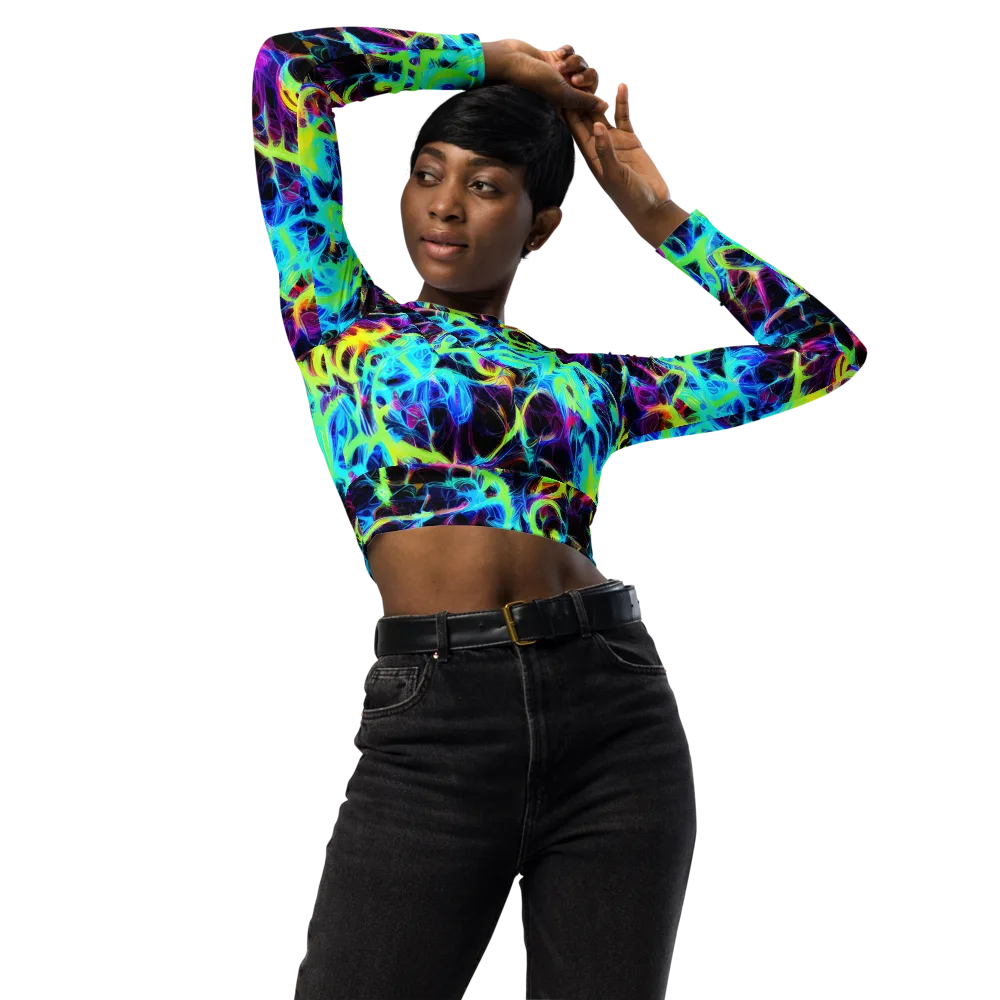 Celestial Tangledown on Long Sleeve Crop Top — Front