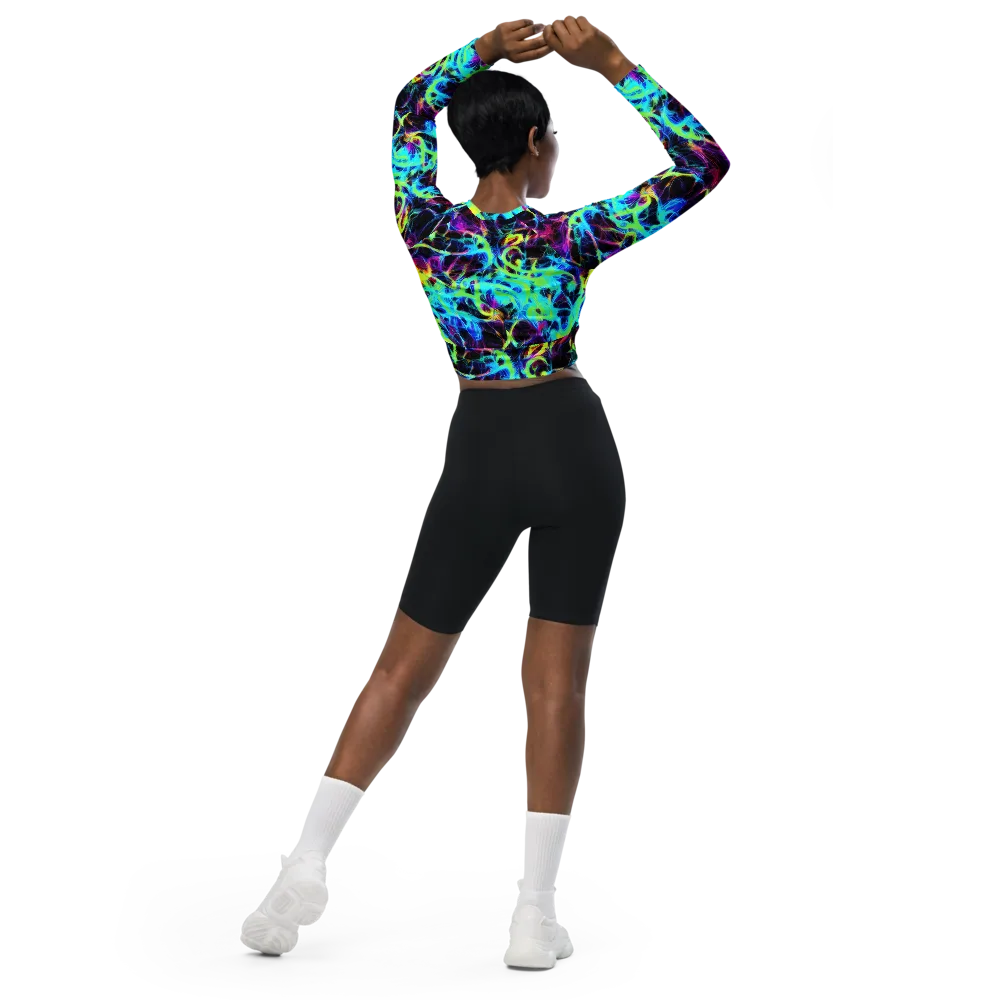 Celestial Tangledown on Long Sleeve Crop Top — Back