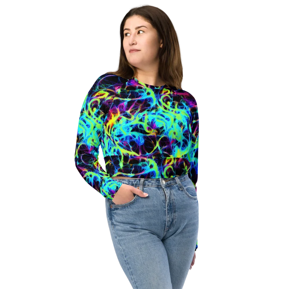Celestial Tangledown on Long Sleeve Crop Top — Front