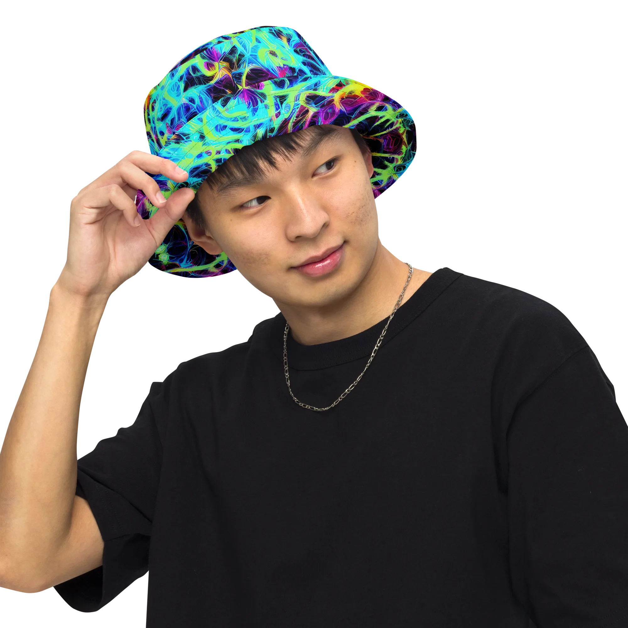Celestial Tangledown on Reversible Bucket Hat — Front Inside