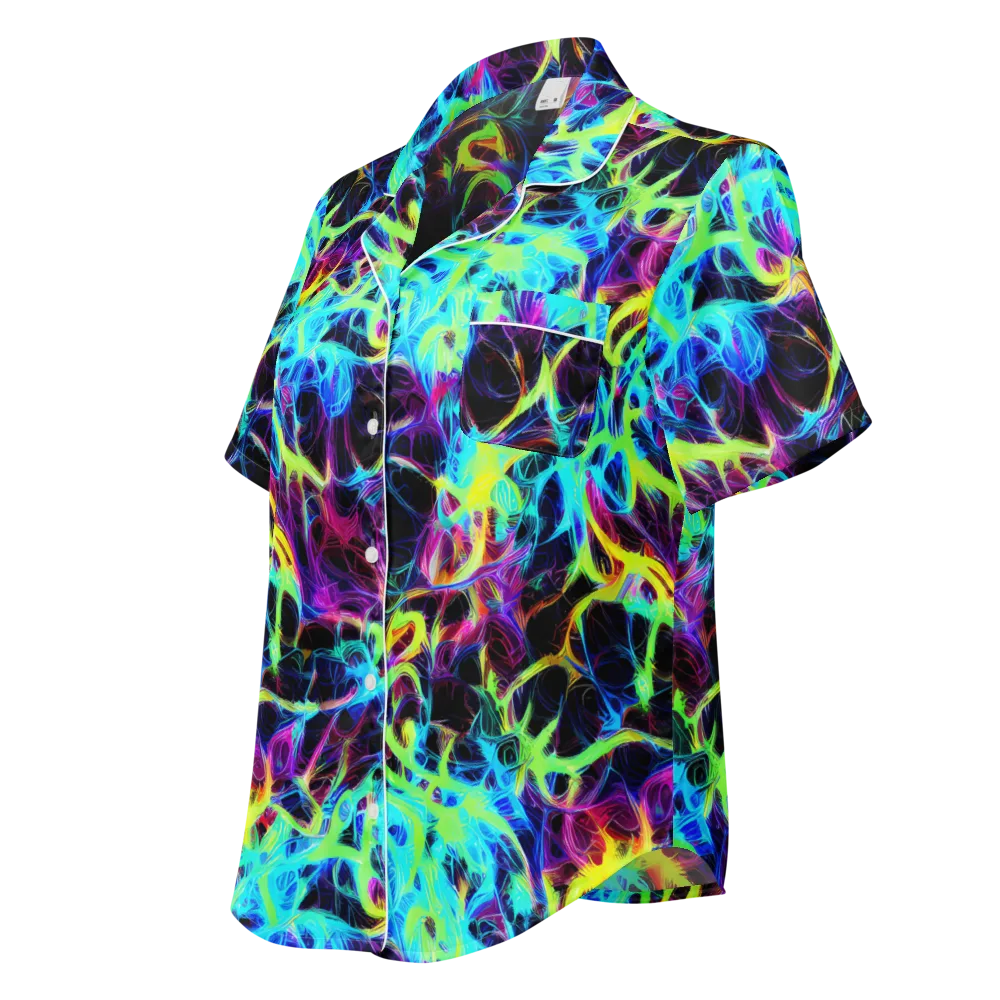Celestial Tangledown on Women's Short Sleeve Pajama Top — Left Front