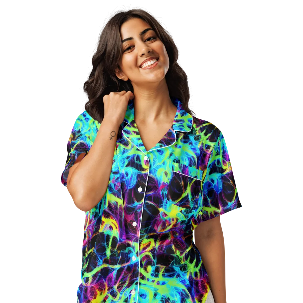 Celestial Tangledown on Women's Short Sleeve Pajama Top — Front