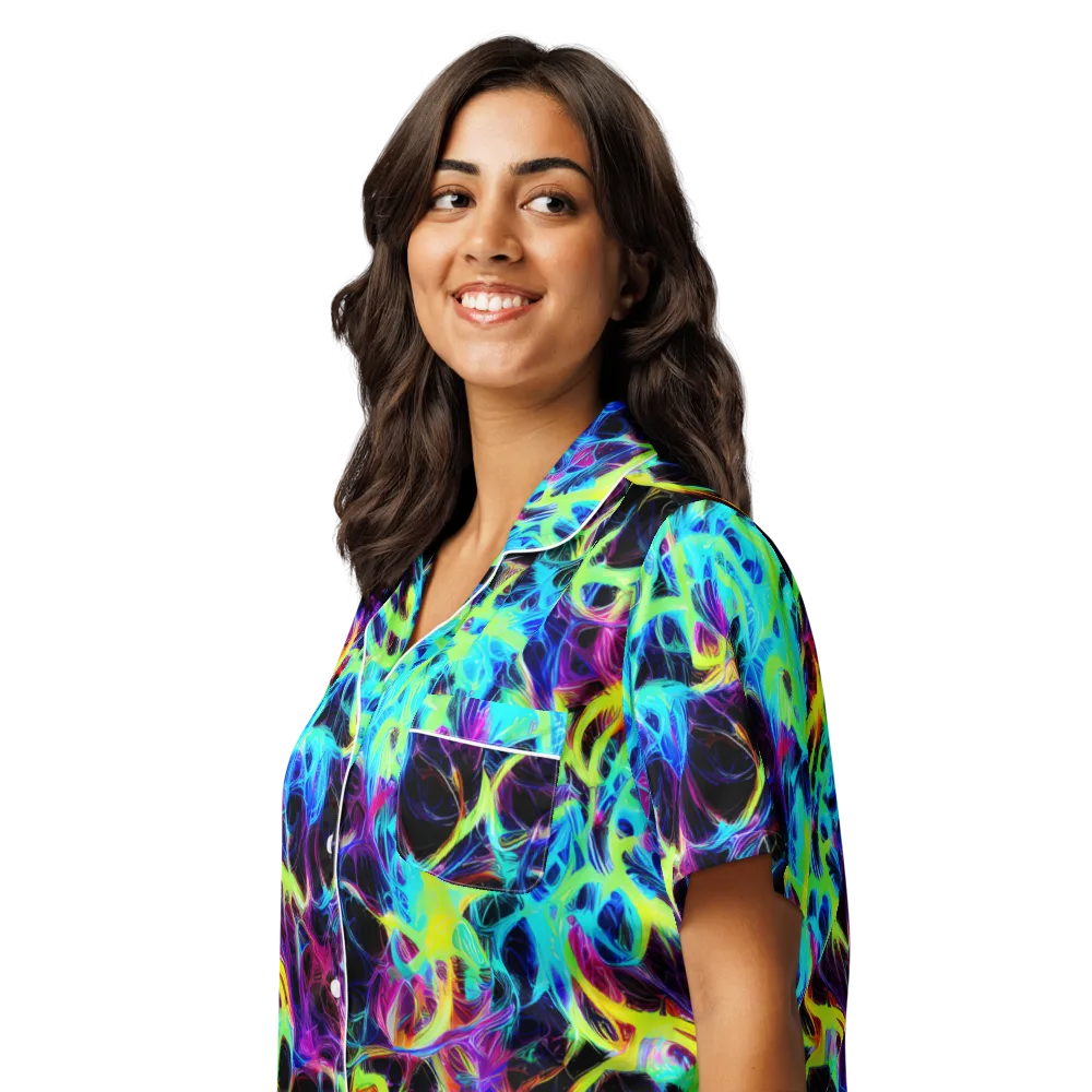 Celestial Tangledown on Women's Short Sleeve Pajama Top — Left Front