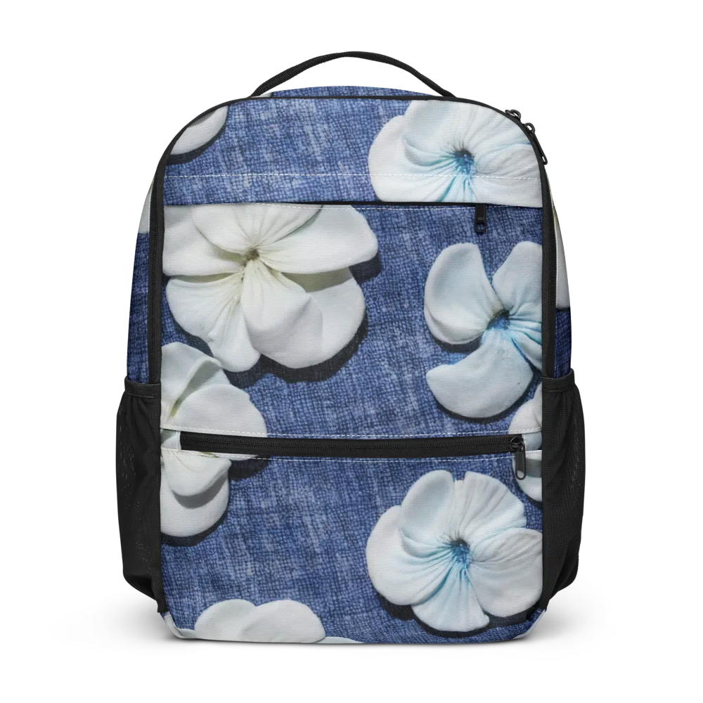Azure Petal Drift on Utility Backpack — Front