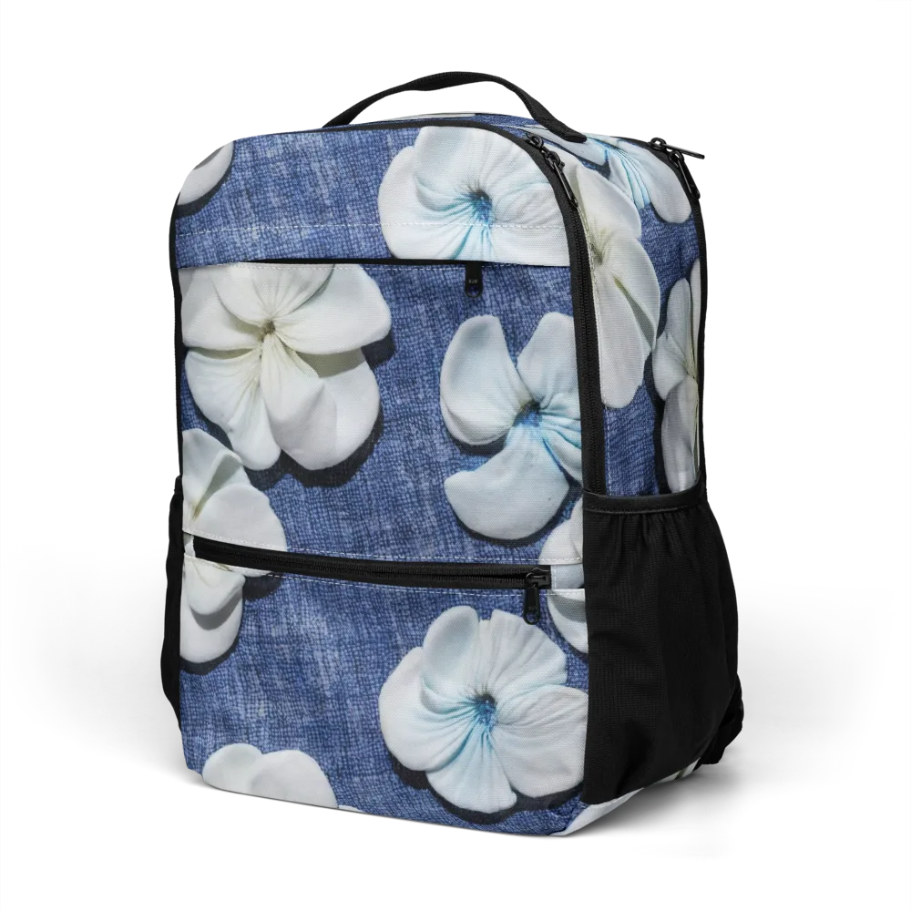 Azure Petal Drift on Utility Backpack — Left Front