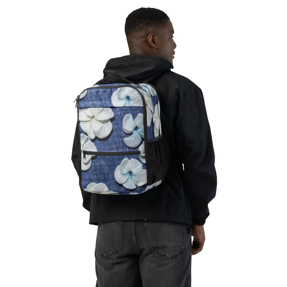 Azure Petal Drift on Utility Backpack — Back