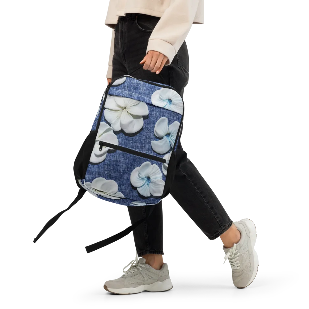Azure Petal Drift on Utility Backpack — Front
