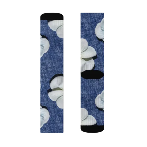 Azure Petal Drift on a Socks