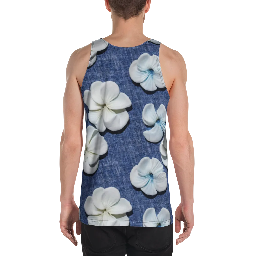 Azure Petal Drift on Men's Tank Top — Back