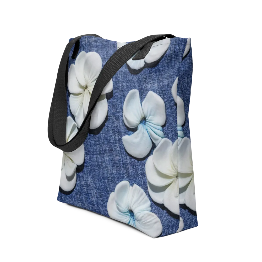 Azure Petal Drift on Tote Bag — Front