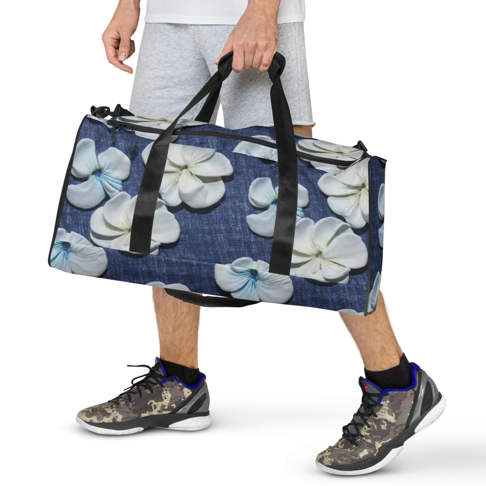 Azure Petal Drift on Duffle Bag — Front