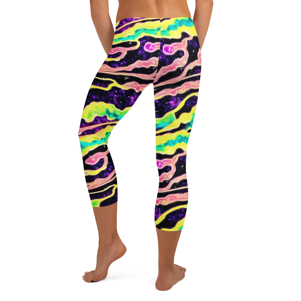 Galactic Taffy on Capri Leggings — Back