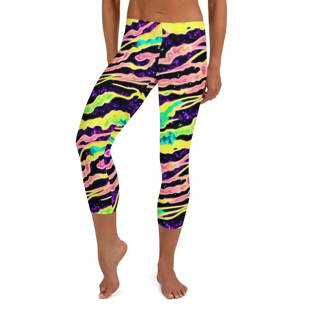 Galactic Taffy on Capri Leggings — Front