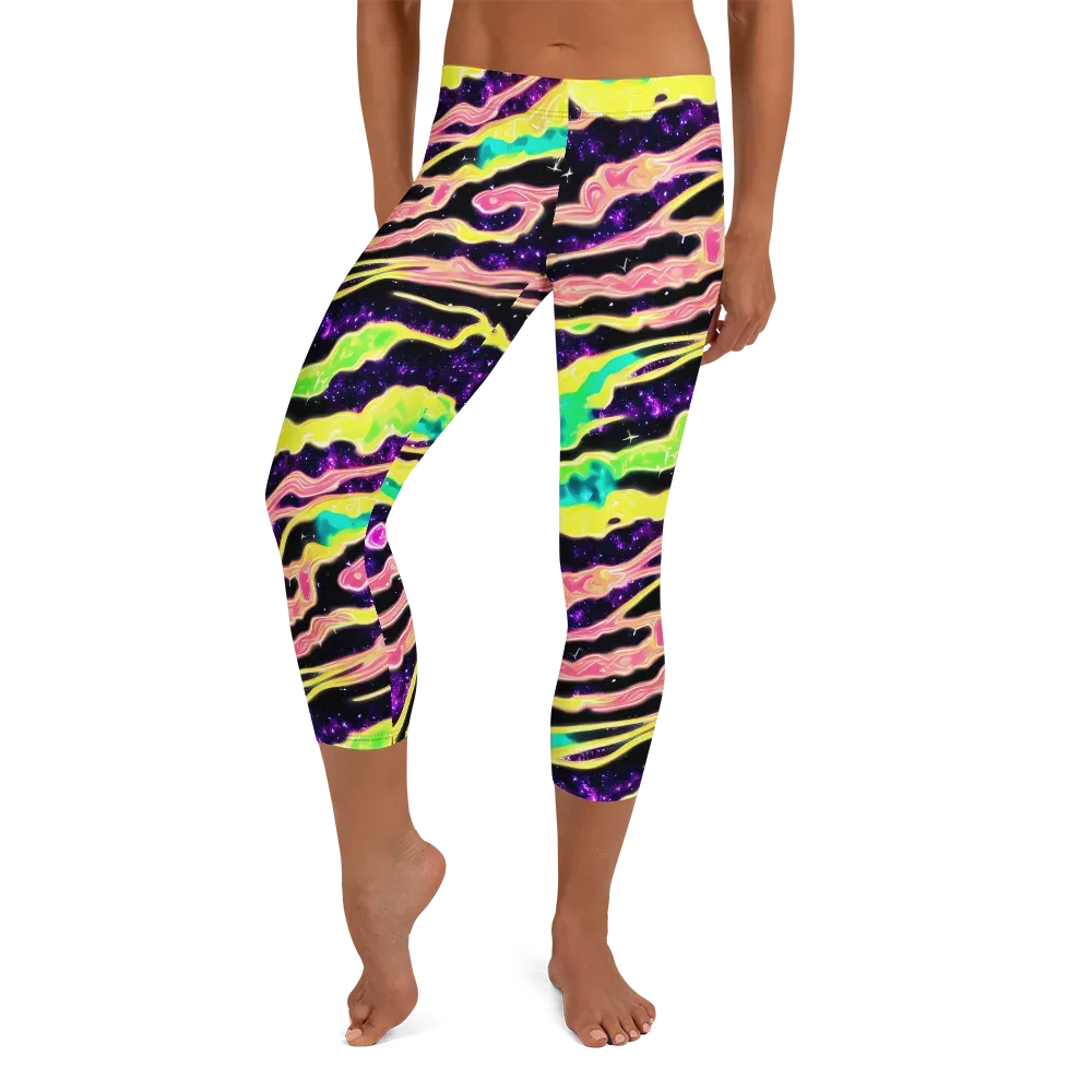 Galactic Taffy on Capri Leggings — Front