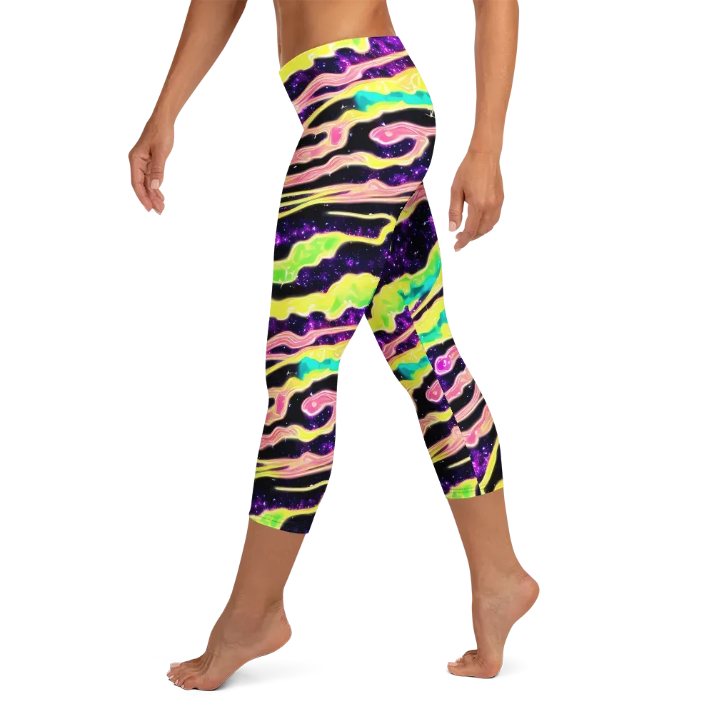 Galactic Taffy on Capri Leggings — Left
