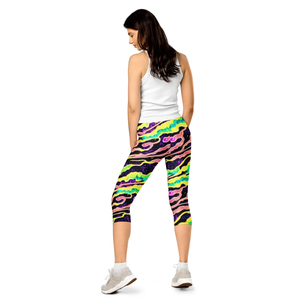 Galactic Taffy on Capri Leggings — Back