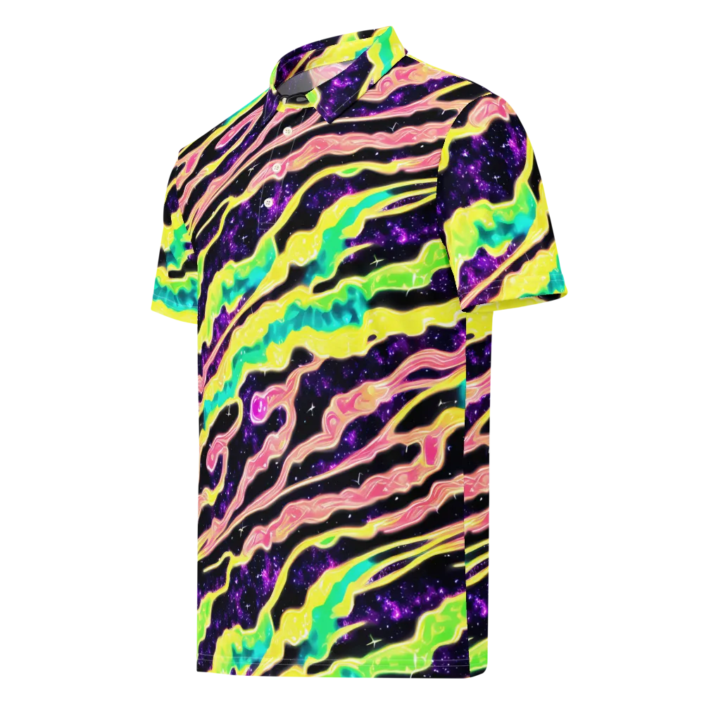 Galactic Taffy on Men's Slim Fit Polo Shirt — Left Front