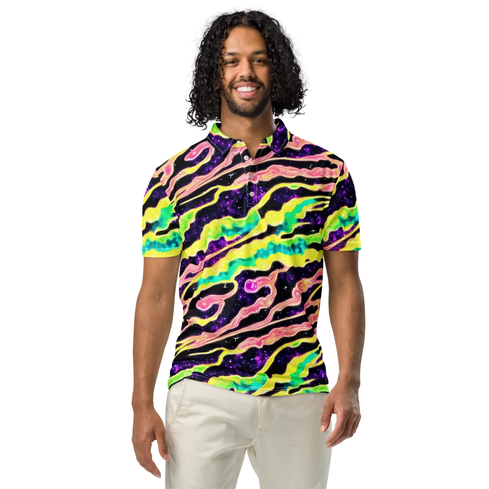 Galactic Taffy on Men's Slim Fit Polo Shirt — Front