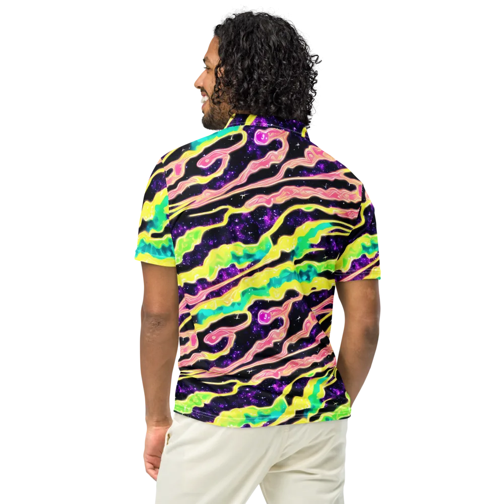 Galactic Taffy on Men's Slim Fit Polo Shirt — Back