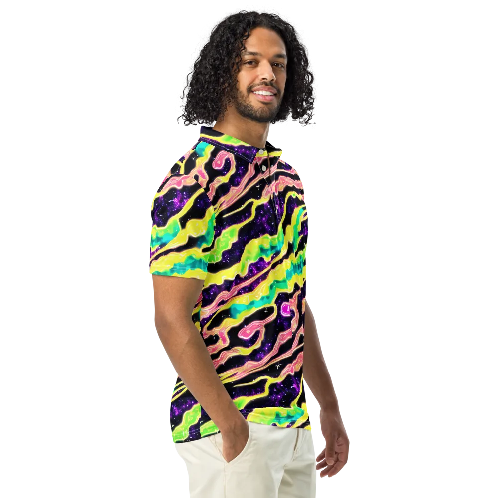 Galactic Taffy on Men's Slim Fit Polo Shirt — Right Front
