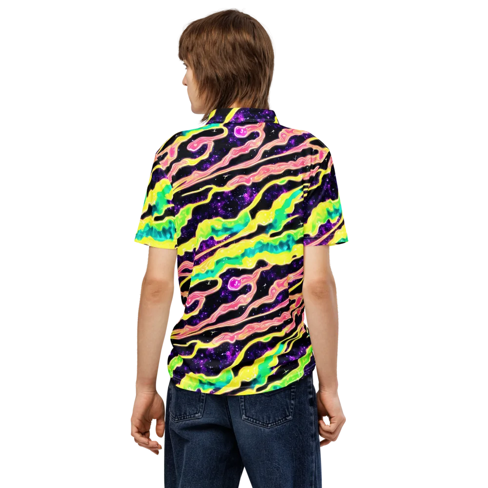 Galactic Taffy on Men's Slim Fit Polo Shirt — Back