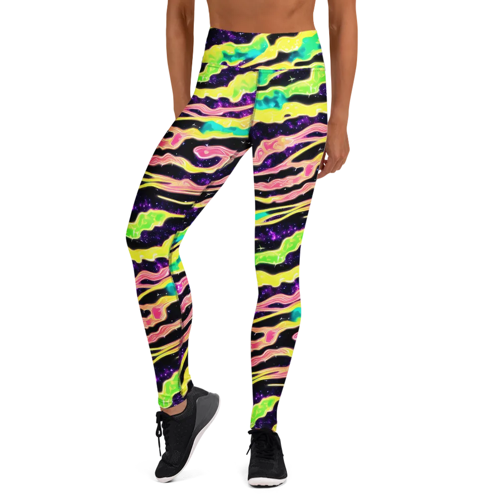 Galactic Taffy on Yoga Leggings — Front