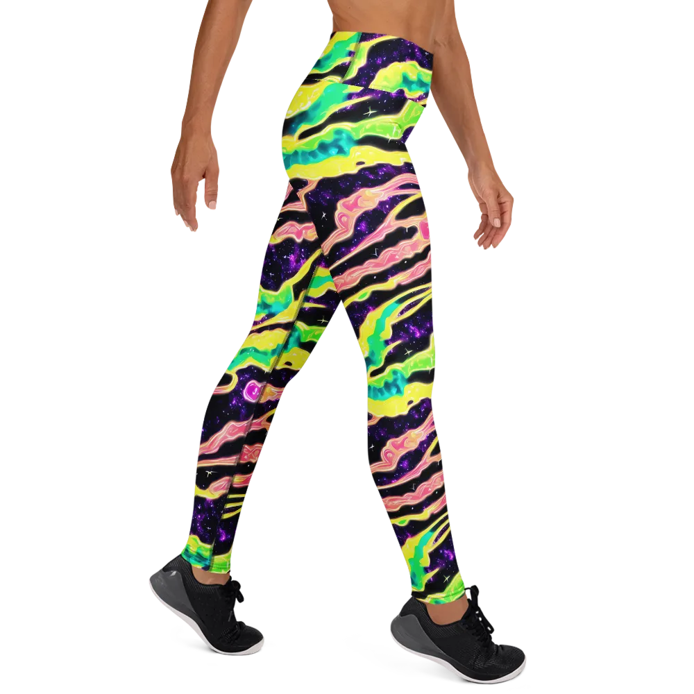 Galactic Taffy on Yoga Leggings — Right