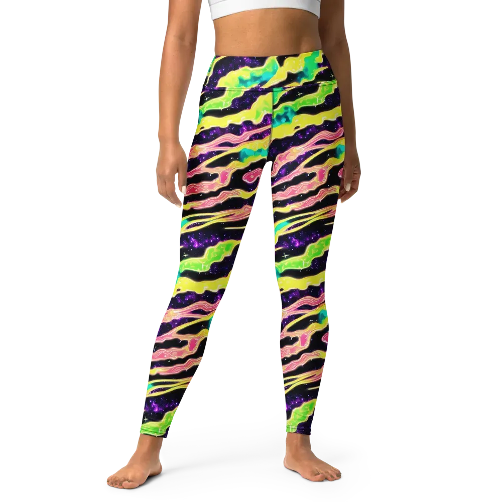 Galactic Taffy on Yoga Leggings — Front