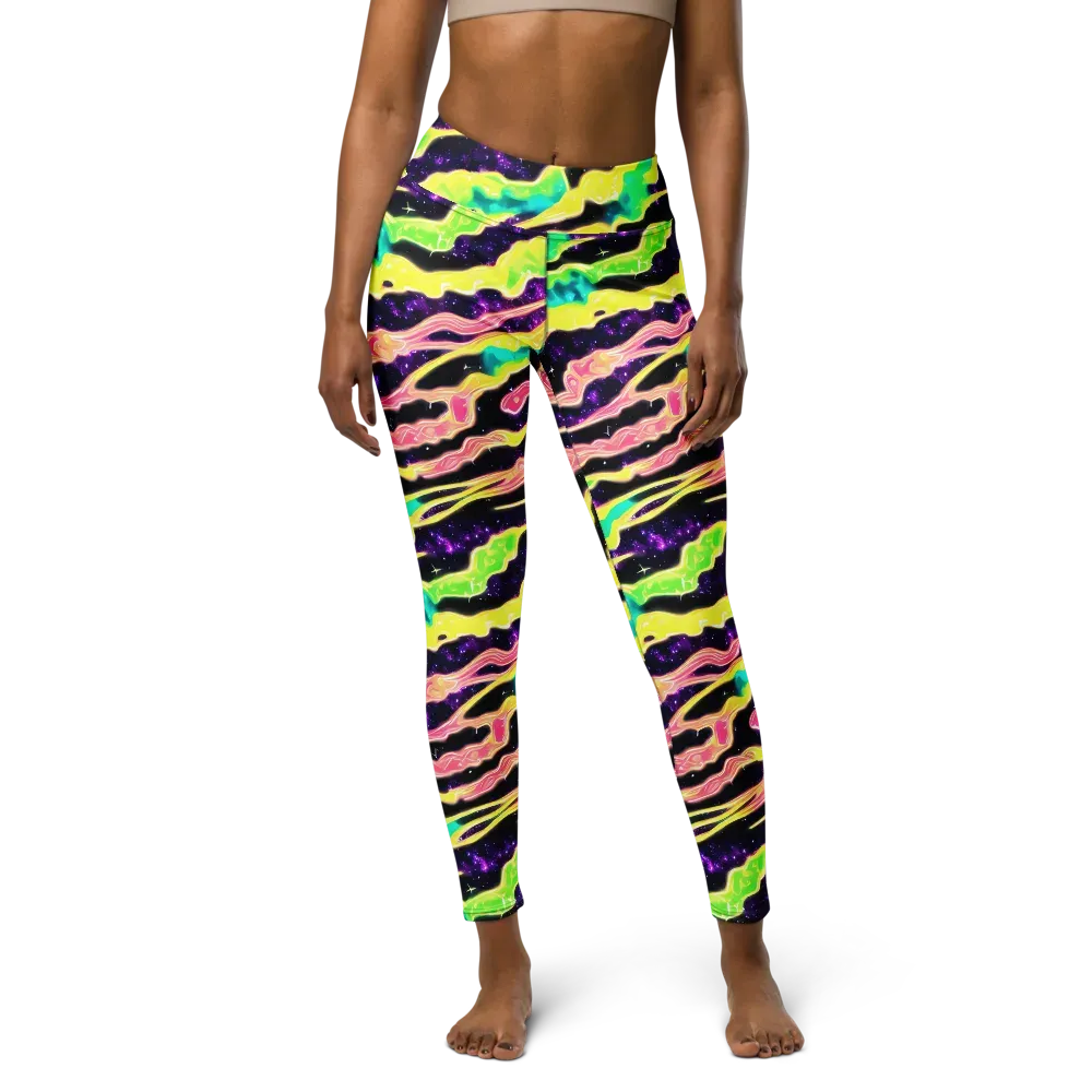 Galactic Taffy on Yoga Leggings — Front