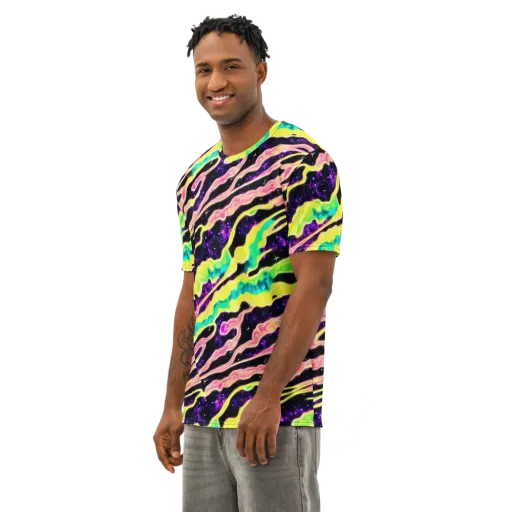 Galactic Taffy on a Men's Cotton Crew Neck T-Shirt