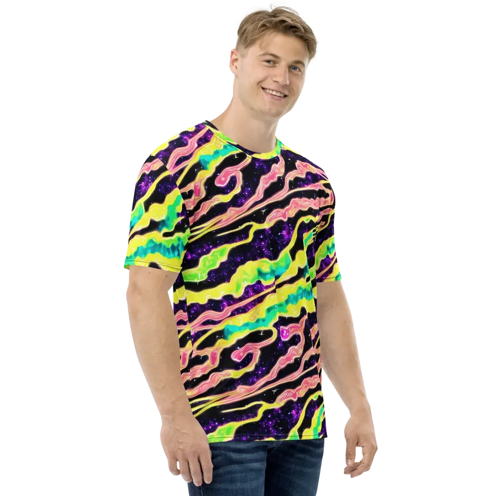 Galactic Taffy on Men's Crew Neck T-Shirt — Right