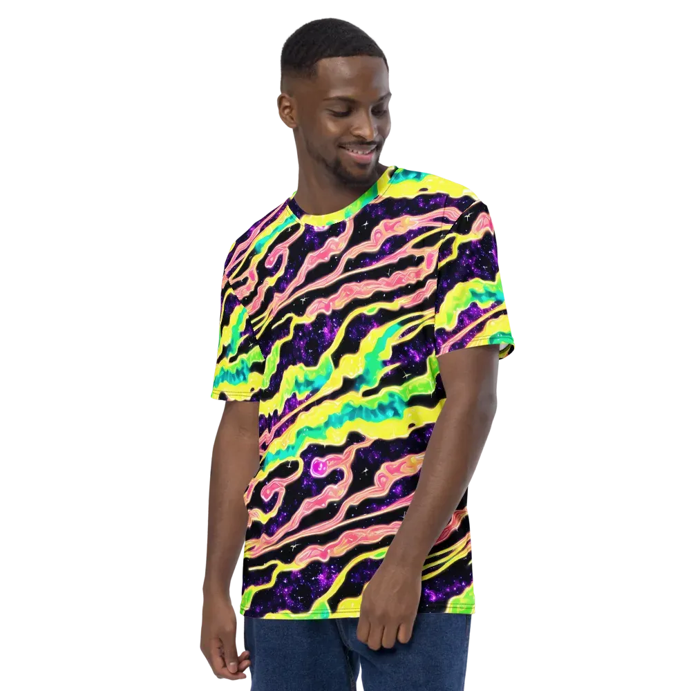 Galactic Taffy on Men's Crew Neck T-Shirt — Left