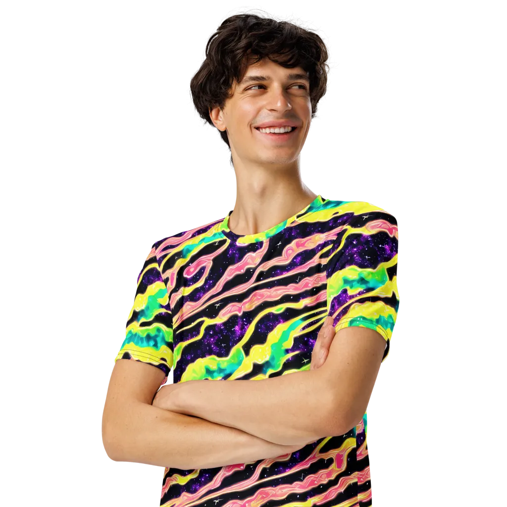 Galactic Taffy on Men's Crew Neck T-Shirt — Left Front