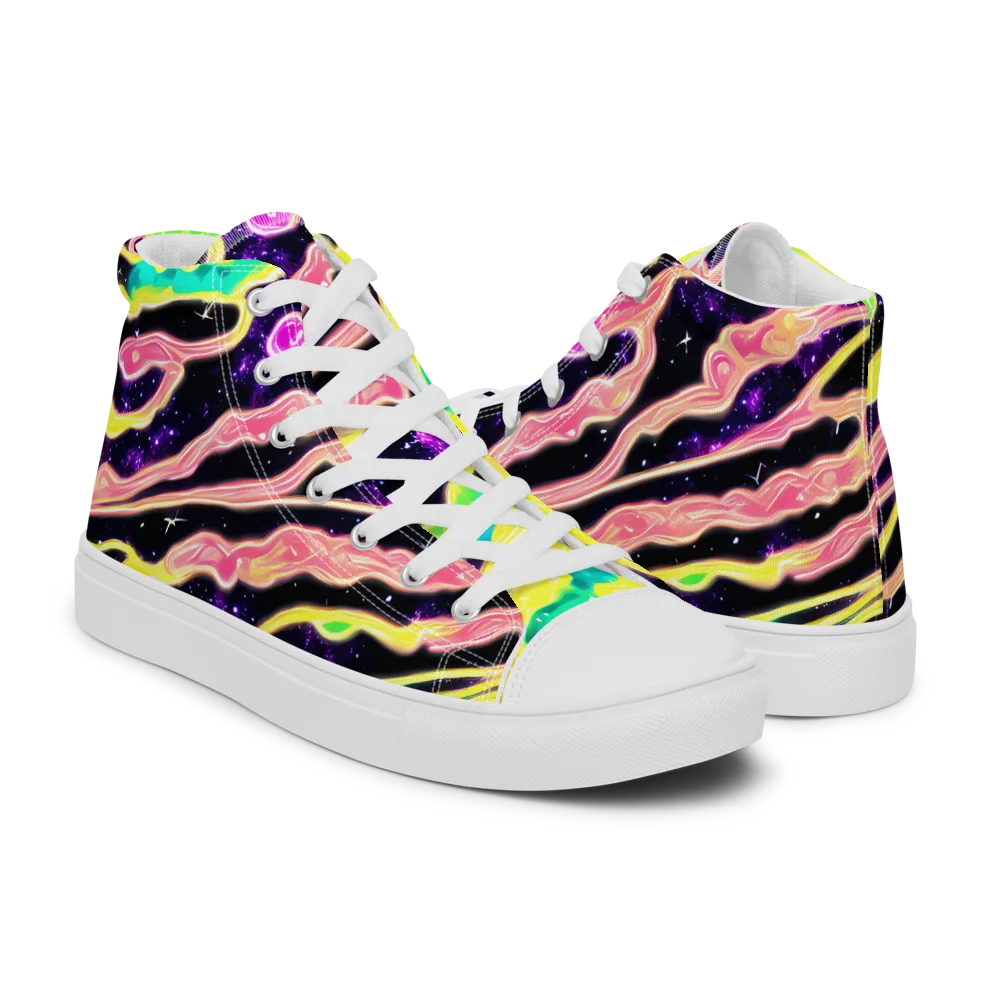 Galactic Taffy on Men's High Top Canvas Shoes — Right