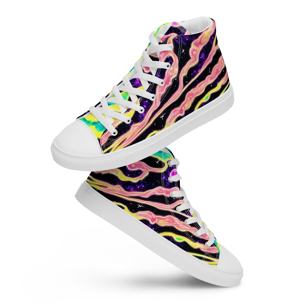 Galactic Taffy on Men's High Top Canvas Shoes — Front
