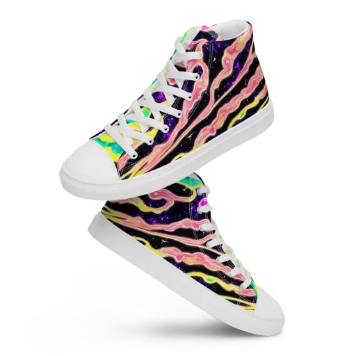 Galactic Taffy on a Men's High Top Canvas Shoes