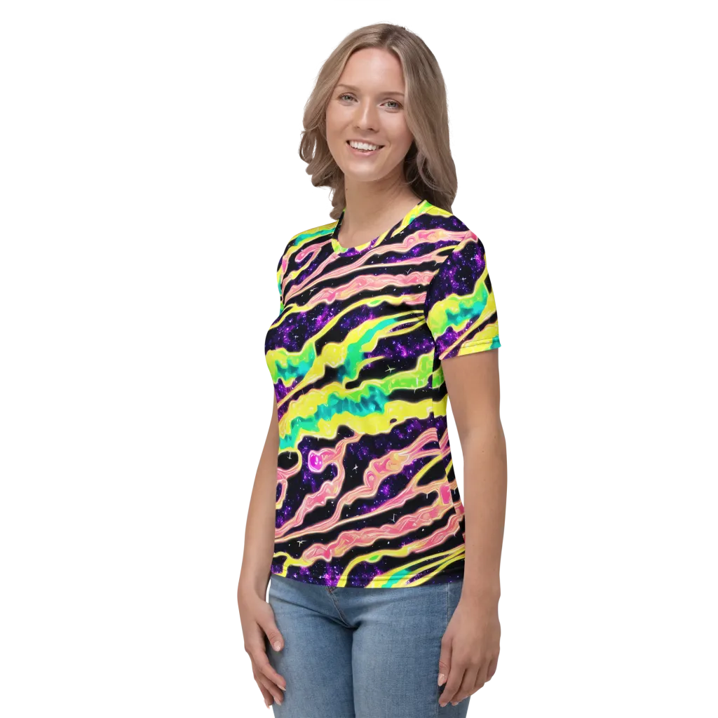 Galactic Taffy on Women's Crew Neck T-Shirt — Left