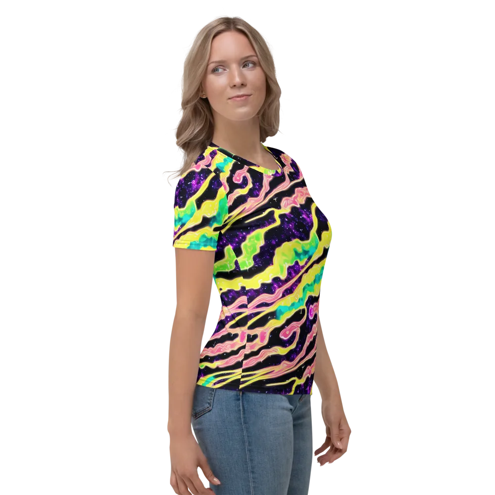 Galactic Taffy on Women's Crew Neck T-Shirt — Right