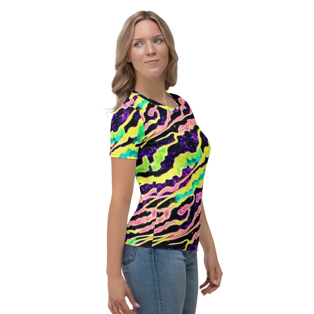 Galactic Taffy on Women's Crew Neck T-Shirt — Right