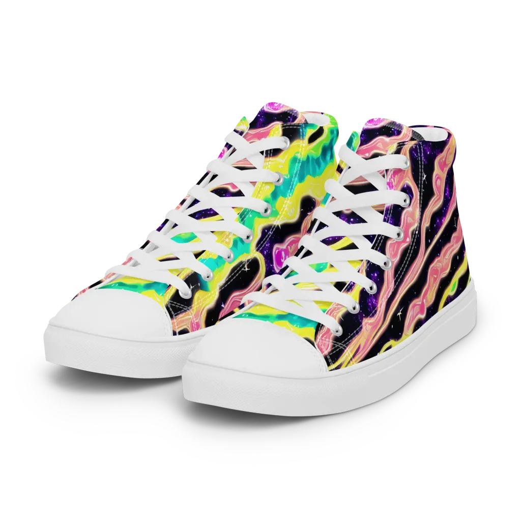 Galactic Taffy on Women's High Top Canvas Shoes — Left Front