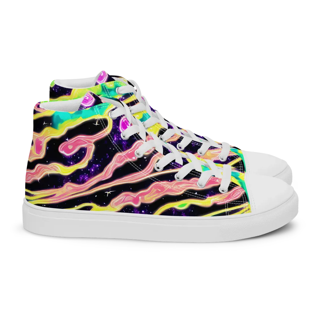 Galactic Taffy on Women's High Top Canvas Shoes — Right
