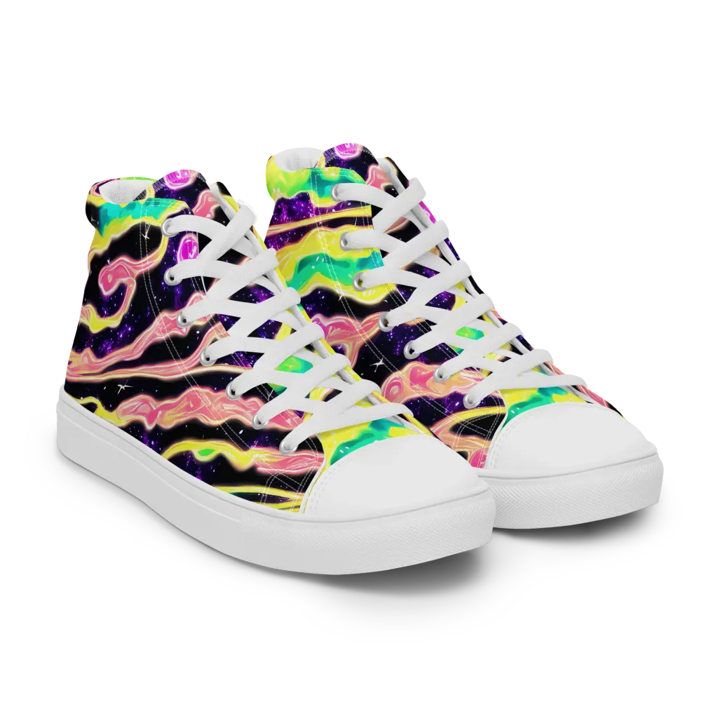Galactic Taffy on Women's High Top Canvas Shoes — Right Front